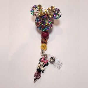 Badge Reel Bling Beaded Clip Alligator‎ Badge Clip ID Holder Bling